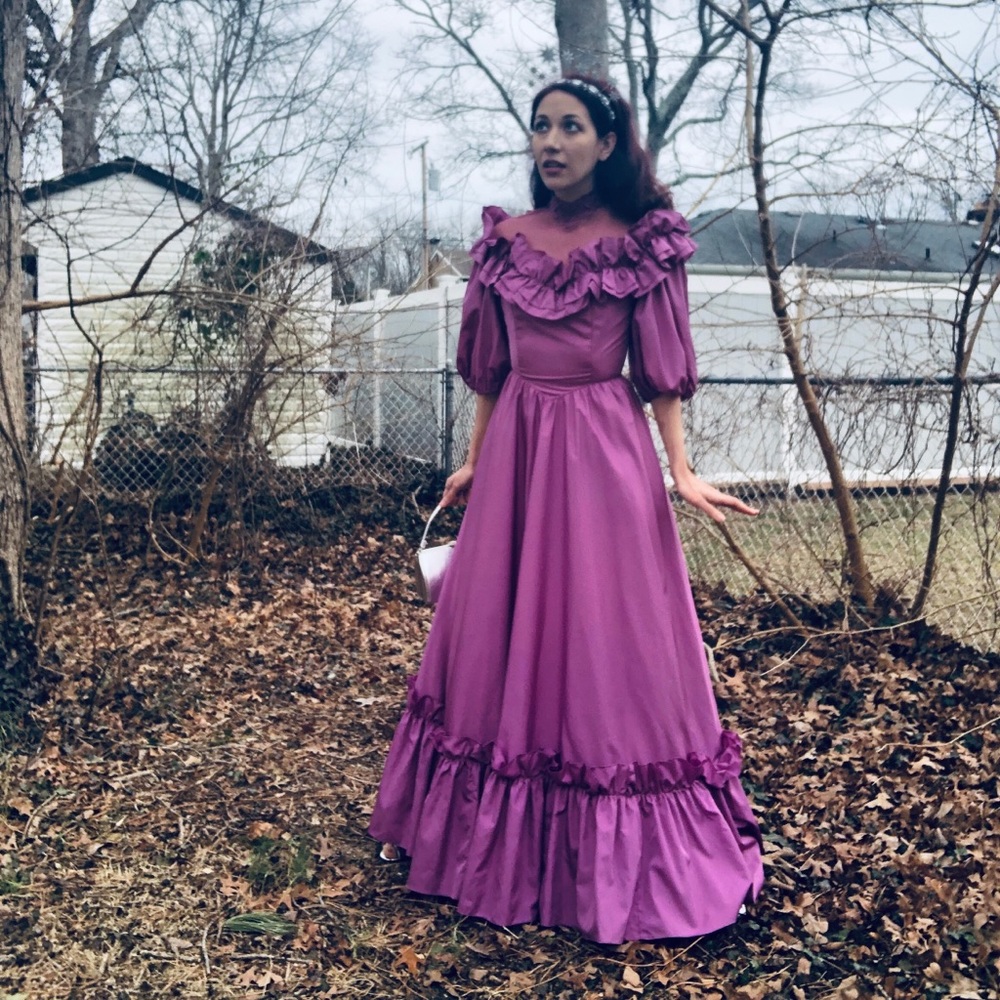 Vintage Prairie Dress Pioneer Prom Eighties